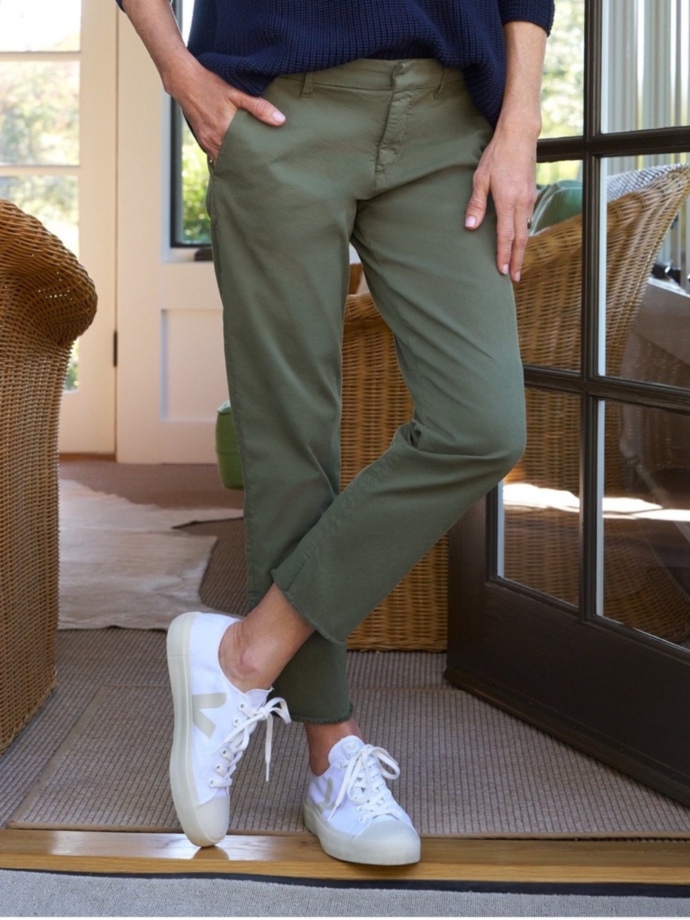Frank & Eileen Wicklow The Italian Chino Performance Twill Green Size 10 30
